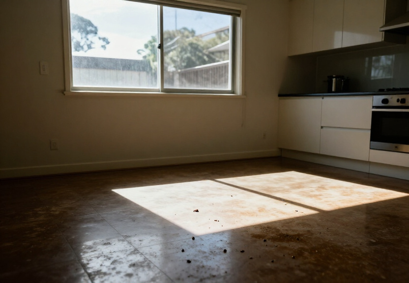 Cockroach infestation in a Yarrawarrah kitchen with droppings and live pests visible