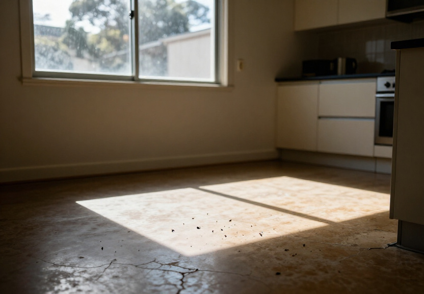 Cockroach nests and droppings inside a wall cavity in Yarrawarrah